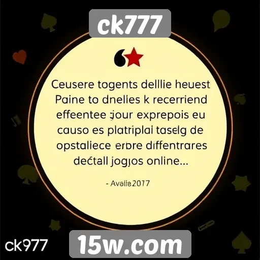Avaliação de usuários sobre a experiência no ck777